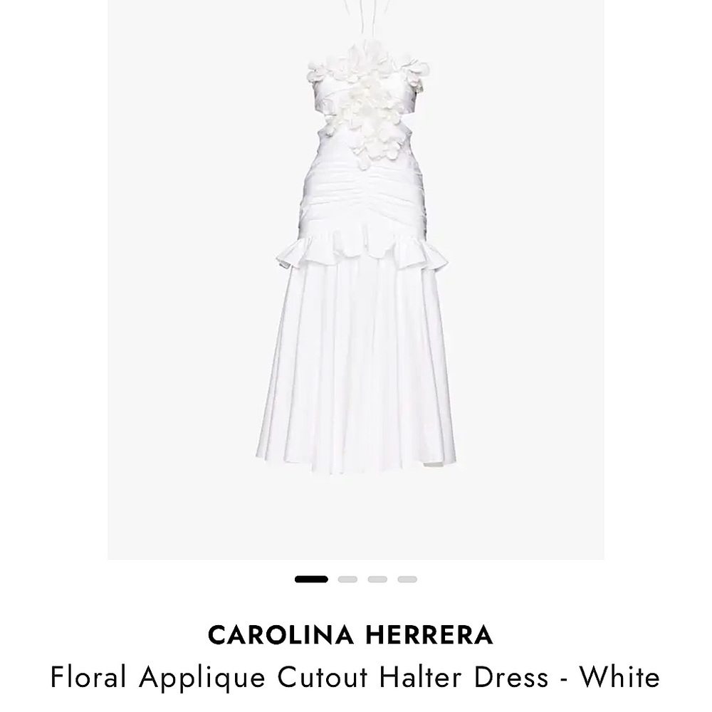 Carolina Herrera Floral appliqué cutout halter dress reposted
